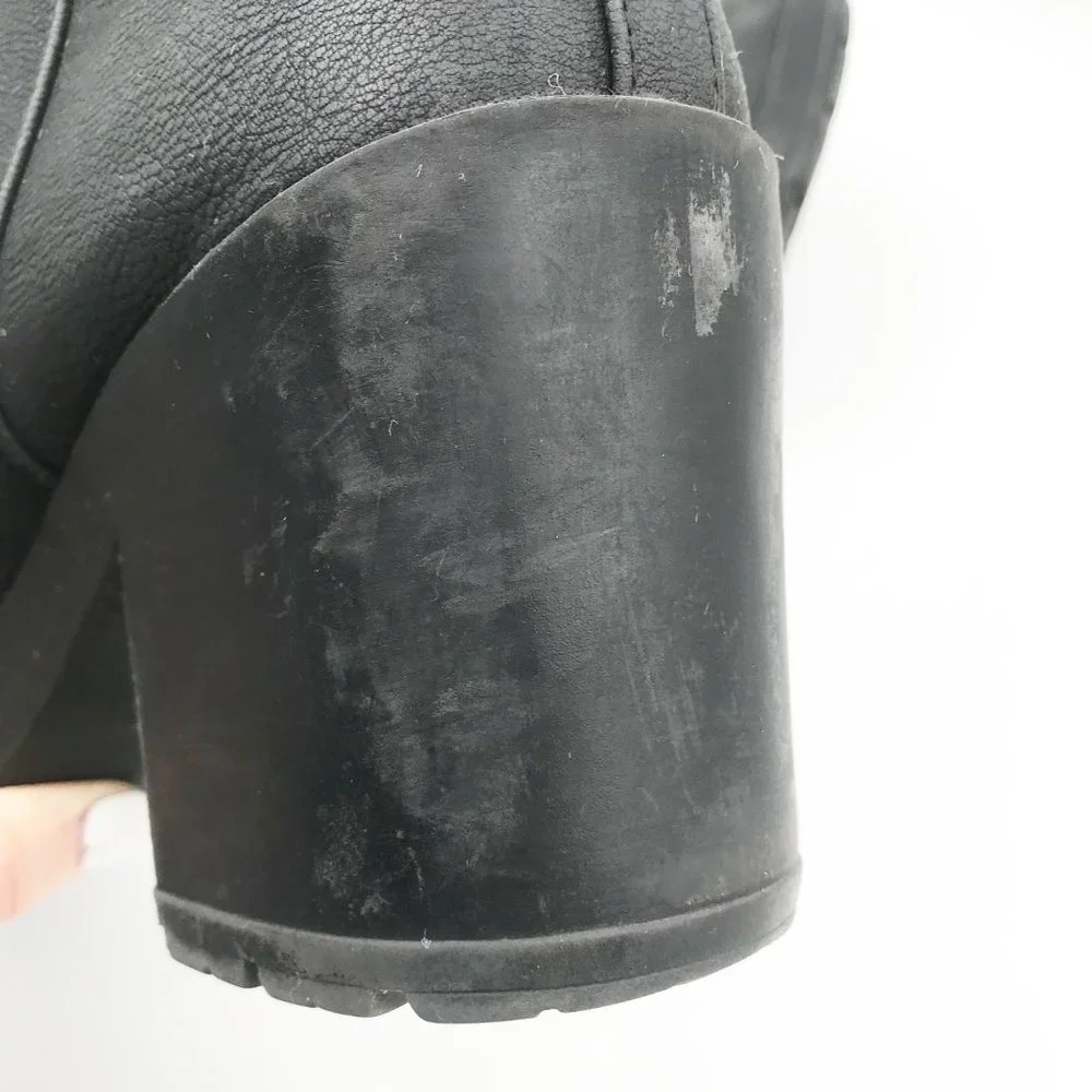MIX NO. 6 Weinbaum Black Chunky Platform Block Heel Ankle Boots Womens 10